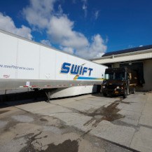 shipping truck at loading dock